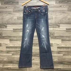 Baby Phat Ripped Boot Jeans Sz 7